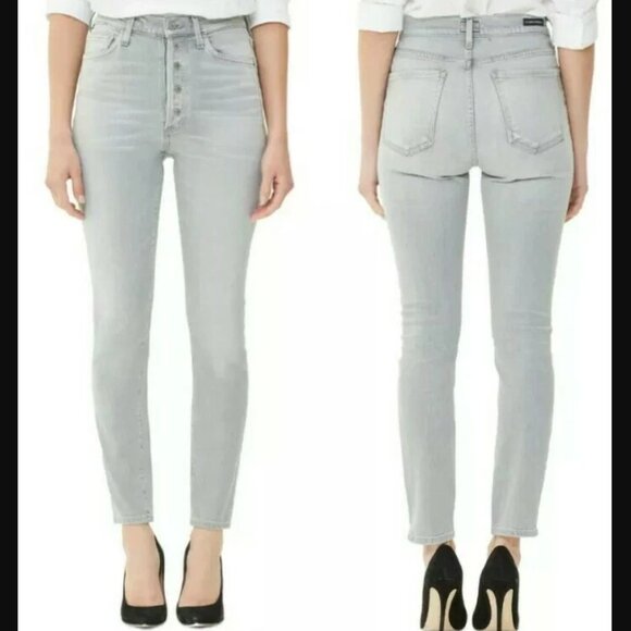 NWT Citizens of Humanity Olivia High Rise Slim Ankle Jeans Light Zinc COH 32 - Picture 1 of 8